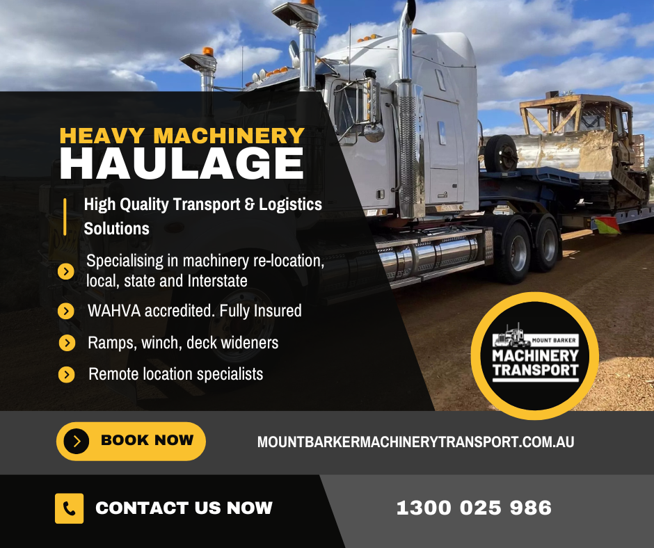 Heavy Machinery Haulage Western Australia Remote Locations. Mt Barker Machinery Transport